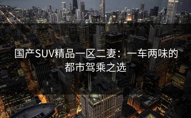 国产SUV精品一区二妻：一车两味的都市驾乘之选