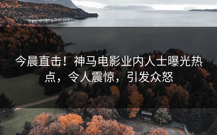 今晨直击！神马电影业内人士曝光热点，令人震惊，引发众怒
